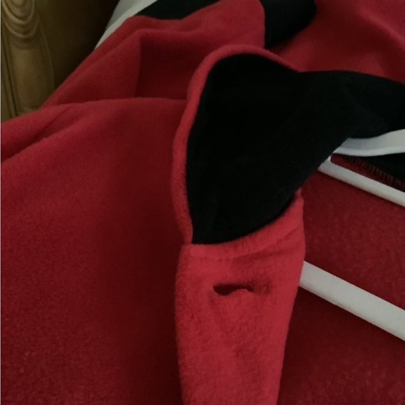 Polar Fleece Red And Blackk jacketed with hood size L black at end of sleeves🌹 - Picture 7 of 7